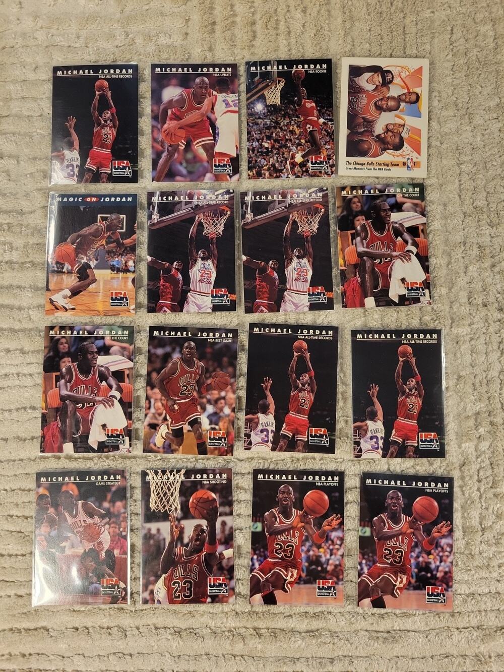 Michael Jordan Lot 16 Cards USA Olympics Skybox Chicago Bulls Basketball Cards